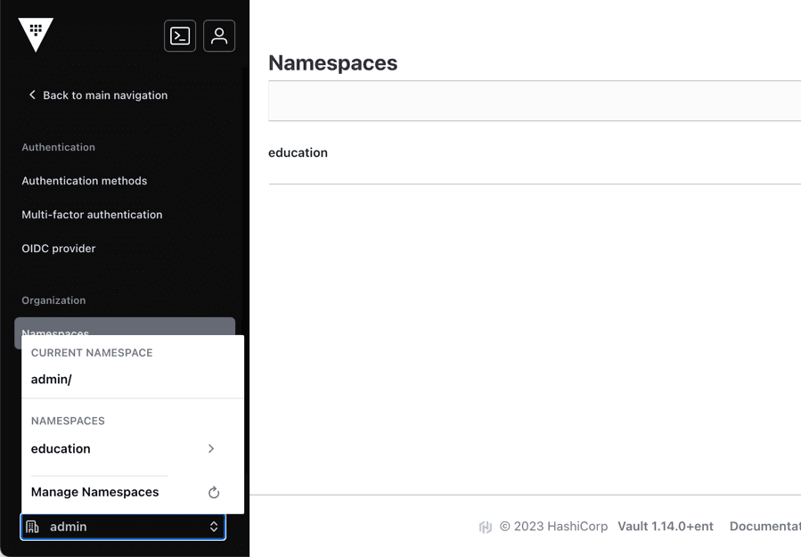 Namespaces UI