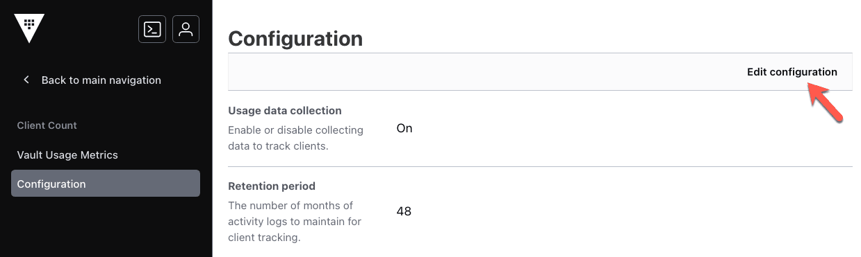 Edit configuration