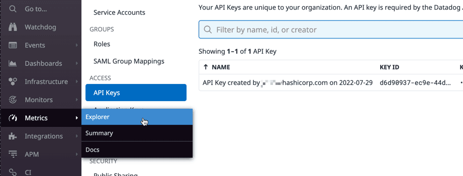 Metrics Explorer